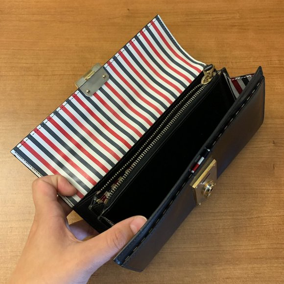OFFICIAL Thom Browne Black Leather Clutch - Picture 5 of 6
